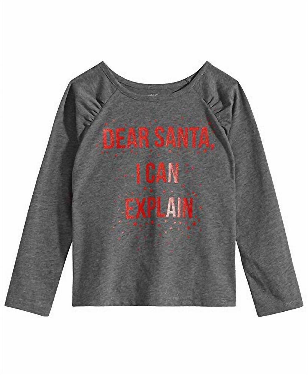 NEW EPIC THREADS toddler girls graphic print t-shirt in charcoal heather